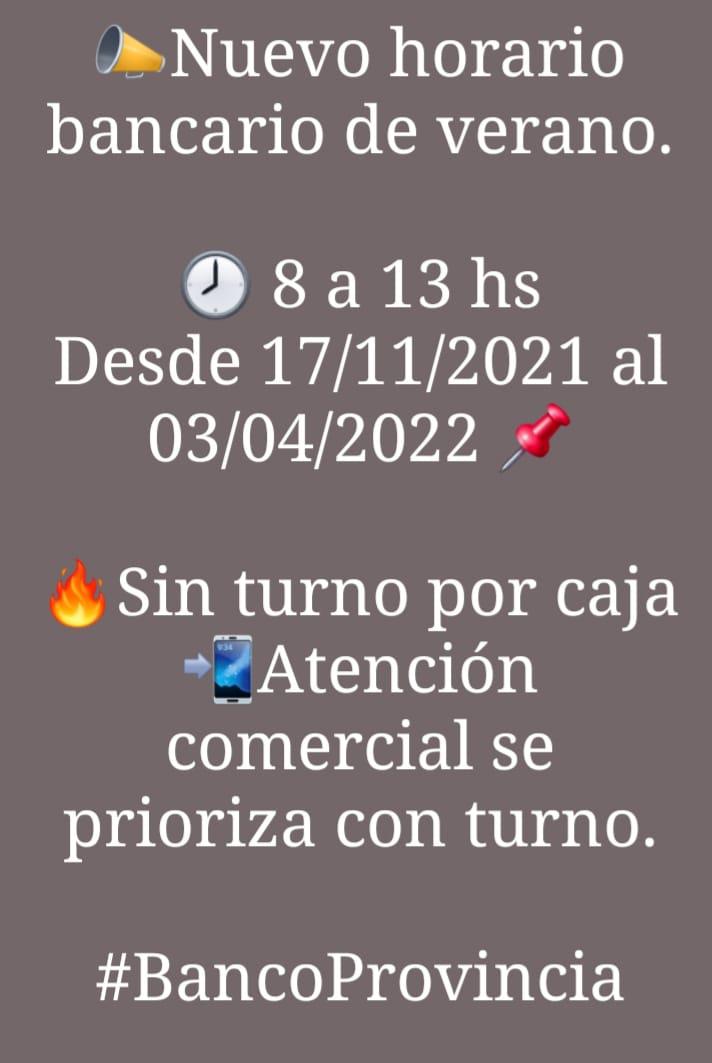 nuevo horario banco