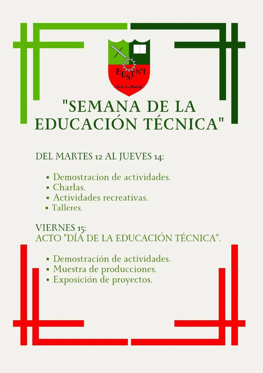 Flyer semana de educación técnica