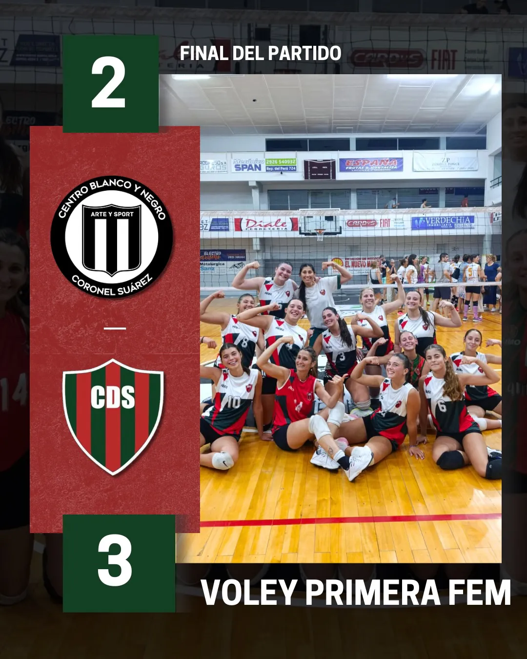 flyer resultado voley