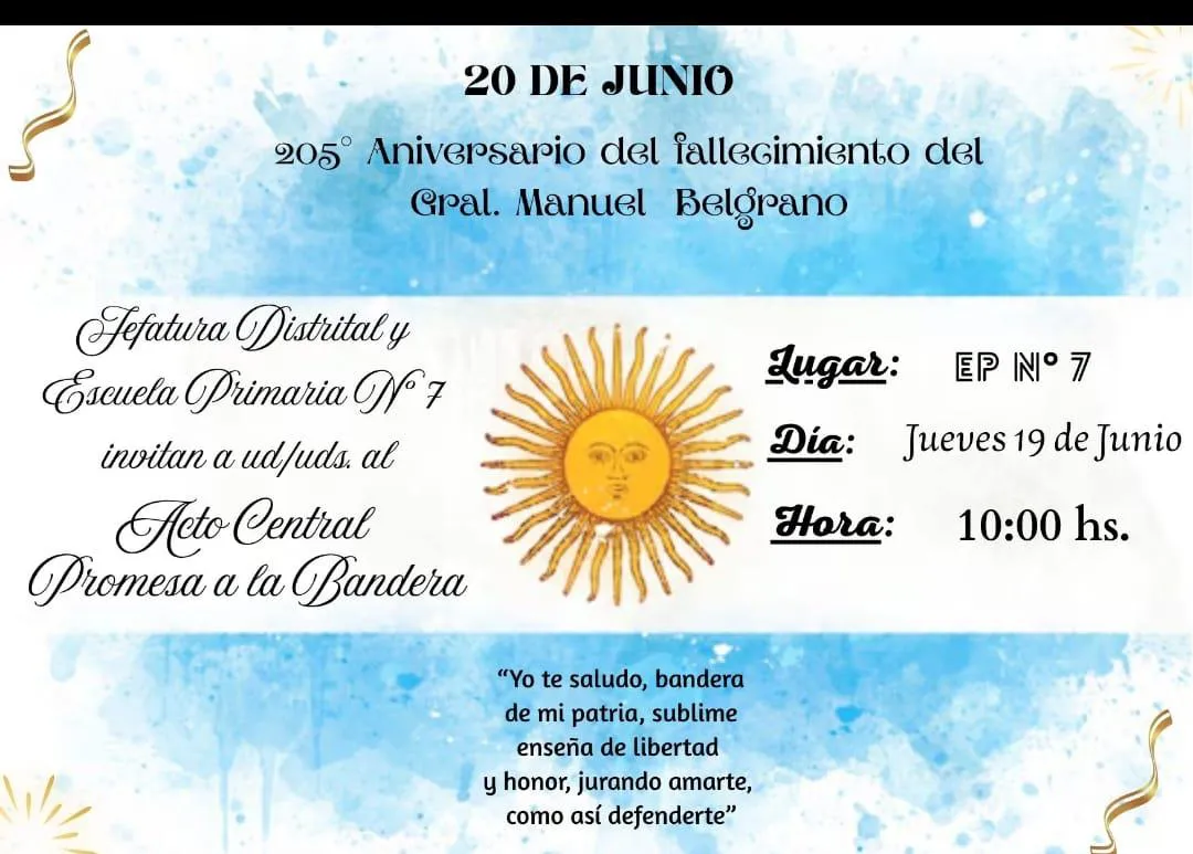 Flyer Acto 20 de junio